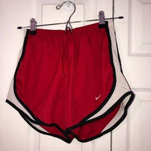 Red Nike Dri-fit running shorts